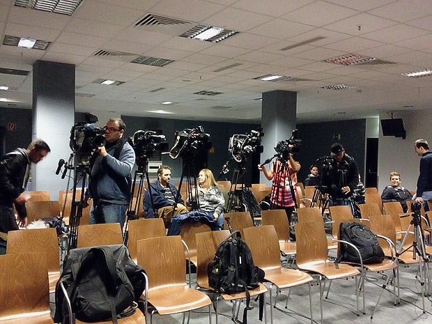 Presseraum im Waldstadion.