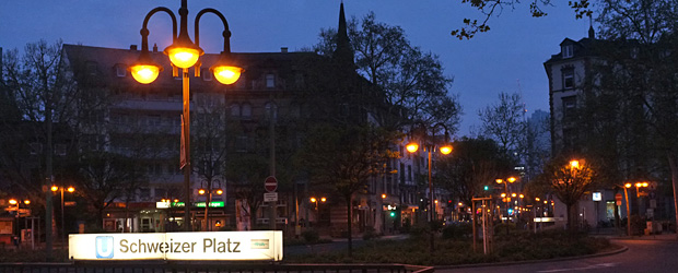 Der Schweizer Platz in Sachsenhausen. Foto: Stefan Krieger.