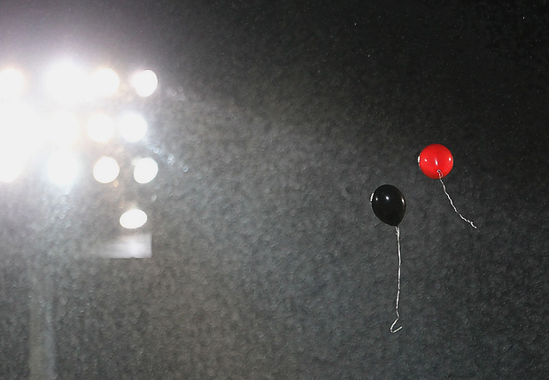 Ballons in den Vereinsfarben. Foto: Stefan Krieger.