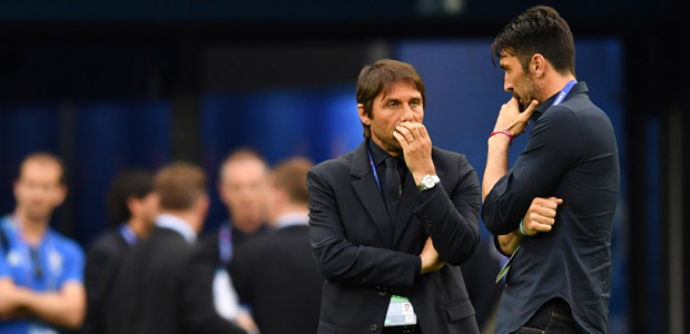 Antonio Conte und Gianluigi Buffon. Foto: dpa.