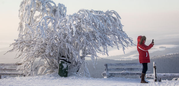 Winter in Hessen. Foto: dpa.