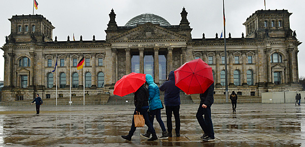 Regenwetter in Berlin. Foto: dpa.