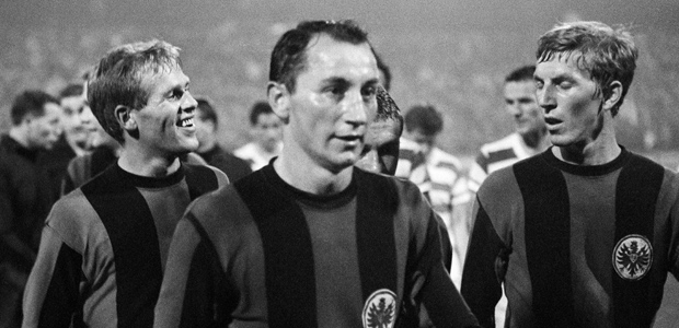 Siegfried Bronnert, Fahrudin Jusufi und Jürgen Grabowski 1967. Foto: imago.